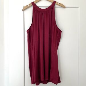 Torrid Garnet Red Satin Halter Neck Top Sleeveless Work Tank Womens Size 18/20